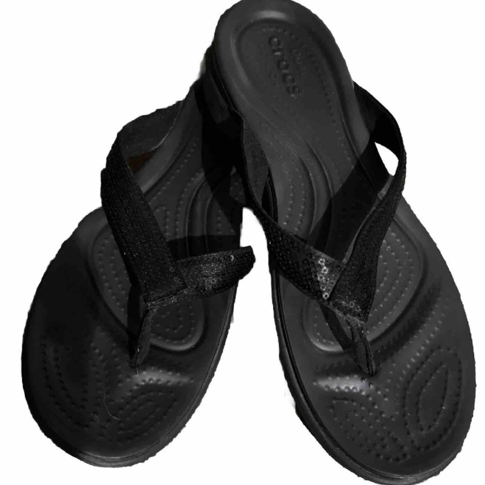 Croc Flip Flops with mini sequins.